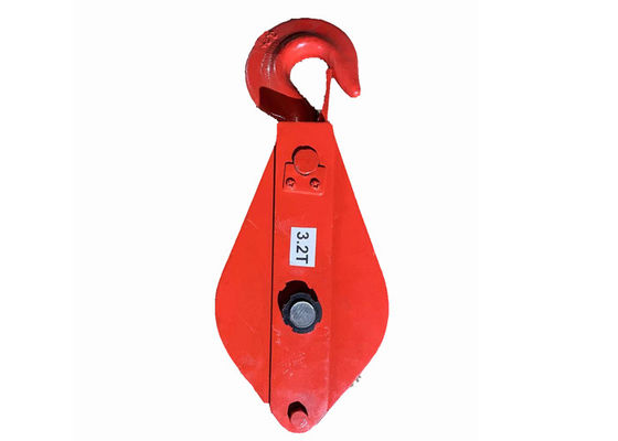 3.2 Ton Hook Type Wire Rope Snatch Pulley Block For Rope Lifting
